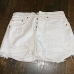Levi's Levi White Distressed Denim Shorts Photo 0