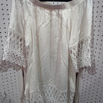 Selfie Leslie  White Off The Shoulder Lace Trim Cropped Top Size L Photo 0