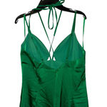 AQUA Women's  Green Satin Halter Maxi Dress S Photo 3