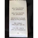 Daisy Fuentes  Black Long‎ Sleeve Ribbed Elastic Cuffs Bottom Blouse Size XL NWT Photo 5