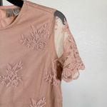 Forever 21 Romantic Sheer Lace Blouse Cottagecore Scalloped Floral Mesh Feminine Small Pink Photo 1