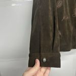 TEDDI Women’s Tracksuit Jacket Size Large Brown Zip Front Embroidered Floral Photo 3