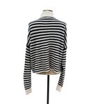 Madewell  Ribbed Half-Zip Sweater in Stripe‎ Ivory White Navy Blue Size XXL Photo 8