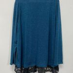 Massini Women's Long Sleeve T-shirt Plus Size 3X Blue Floral Hem Photo 6