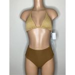 Anthropologie New. WET L.A. brown stripe bikini. Small. Retails $186 Photo 2