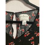 Velvet By Graham & Spencer Freddy Black Red Floral Long Sleeve Cropped Jumpsuit Photo 5