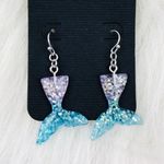 Mermaid Tail Purple And Blue Ombré Dangle Earrings Photo 0