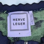 Herve Leger blue animal print front zip cropped cardigan jacket size S small Photo 9
