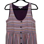 Madewell  Women’s Scoop Neck Tank Dress Rainbow Stripe Size Small Photo 3
