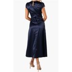 Petal and Pup NEW  Lisbeth midi dress in navy satin Medium Photo 4