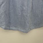 H&M  Blue Linen Button Up Top Classic Size US 12 Business Casual Photo 11