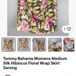 Tommy Bahama  Silk Wrap Around Skirt Hibiscus Print Size 16 Photo 6