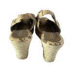 Chico's Chico’s Metallic Animal Print Leopard Peep Toe Wedge Slingback Espadrilles Sz 10 Photo 4