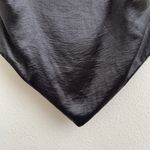 Just Polly Black Satin Gold Chain Spaghetti Strap Tie Back Handkerchief Tank Top Photo 4