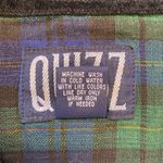 Vtg Quizz Long Sleeve Velvet Collar Plaid Button Down Shirt Women's Small Multi Green Photo 11