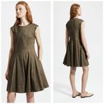 Theory Textured Linen Peplum Mini Dress Beige Clay Multi Size 2 Fit & Flare Chic Photo 1