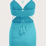 SheIn ICON O-ring Detail Tie Backless Halter Dress Photo 1