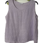 Bryn Walker  Shirt Womens Large Purple Lavender Linen Sleeveless Tank A-Line Photo 0