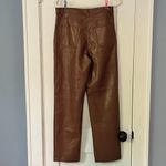 Wilfred  Aritzia Melina brown vegan leather straight leg high rise pant size 8 Photo 4