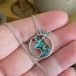 Abalone Deer Sterling Silver Necklace Photo 4