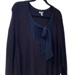 π€ Semantiks Nordstrom Long Black Sweater/Tunic/Top, Silk Neck Tie, Plus Photo 3