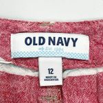 Old Navy  Striped Linen Blend Skirt‎ Womens Size 12 Red Multicolor Coastal Resort Photo 5