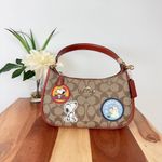 Coach NWT X Peanuts Teri Shoulder Bag In Signature Canvas With Patches Photo 2