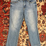 Pilcro  High Rise Flare Jeans Size 28 Light Wash Raw Hem Stretch Denim Photo 0