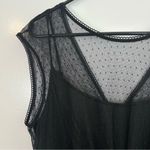 Maggy London NWT Black Mesh Illusion Sleeveless Dress Size 14 Photo 2