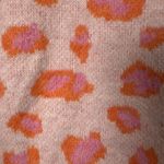 FRNCH Paris Orange Pink Animal Print Sweater Vest Large Shawl Collar Button New Photo 2