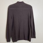 Women's Sweater Cardigan Espresso Chocolate Brown mock Y2K 90s Textured 3d Cable Size M Photo 9