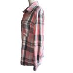 Pink and Gray Plaid Long Sleeve Oversized Button Down Shirt Size L Photo 4
