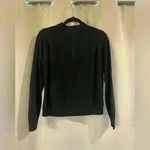 Women’s Black Mock Neck Zip Sweater Size M Photo 2