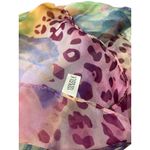 Boutique Leopard Print 100% Silk Scarf Pink One Size Photo 2
