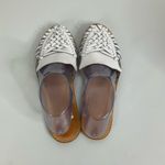 Latigo  Hibiscus White Leather Haurache Mules Size 8.5 Photo 3