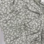 Japna  Medium Ciottagecore Smocked Floral Retro Ruched Crop Top Olive Green Photo 3