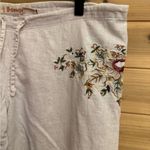 Bongo Y2K Medium Embroidered Linen Blend Low Rise Wide Leg Lightweight Pants Photo 2