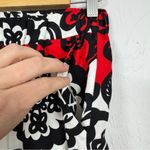 Boden White Black Red Floral Print Pull On Mini Skirt Womens 4L Mod Casual Size 4 Photo 3