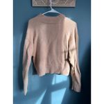 Kendall + Kylie Beige Fuzzy Crop Pullover Half Zip Sweater Photo 3