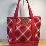 Blake Shelton Lands' End Red Plaid Tote Photo 0