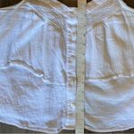 American Eagle AEO White linen blend ruffle-strap tank top Photo 8