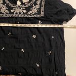 Knox Rose Women’s  Embroidered Black Top blouse gauzy size medium oversized Photo 4