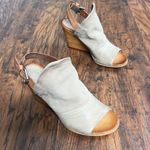 Miz Mooz  • Kona wedge sandals Pebble taupe leather open toe slingback perforated Photo 12