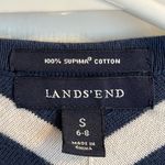 Lands' End Lands’ End 100% Supima Cotton Cardigan Womens‎ Size Small Navy and White Chevron Photo 5