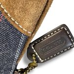 Coach Vintage Y2K Striped Denim & Brown Suede Leather Wristlet Photo 3