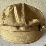 Coach : Kristin Signature Gold Patterned Cap- M/L Photo 5