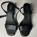 Nordstrom  Rack Sandals Size 8 Black Strappy Faux Leather Photo 1