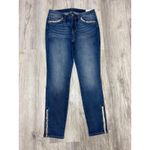 White House | Black Market White‎ House Black Market The Skinny Ankle Jeans Size 6R Snakeskin Trim Photo 1