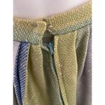 Vintage 80s Neusteter Denver lime green blue cotton tweed circle skirt Small Photo 3