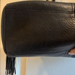 Alfani  BLACK LEATHER SHOULDER BAG DOMED SHAPE BRAIDED HANDLES SILVER ACCENTS Photo 7